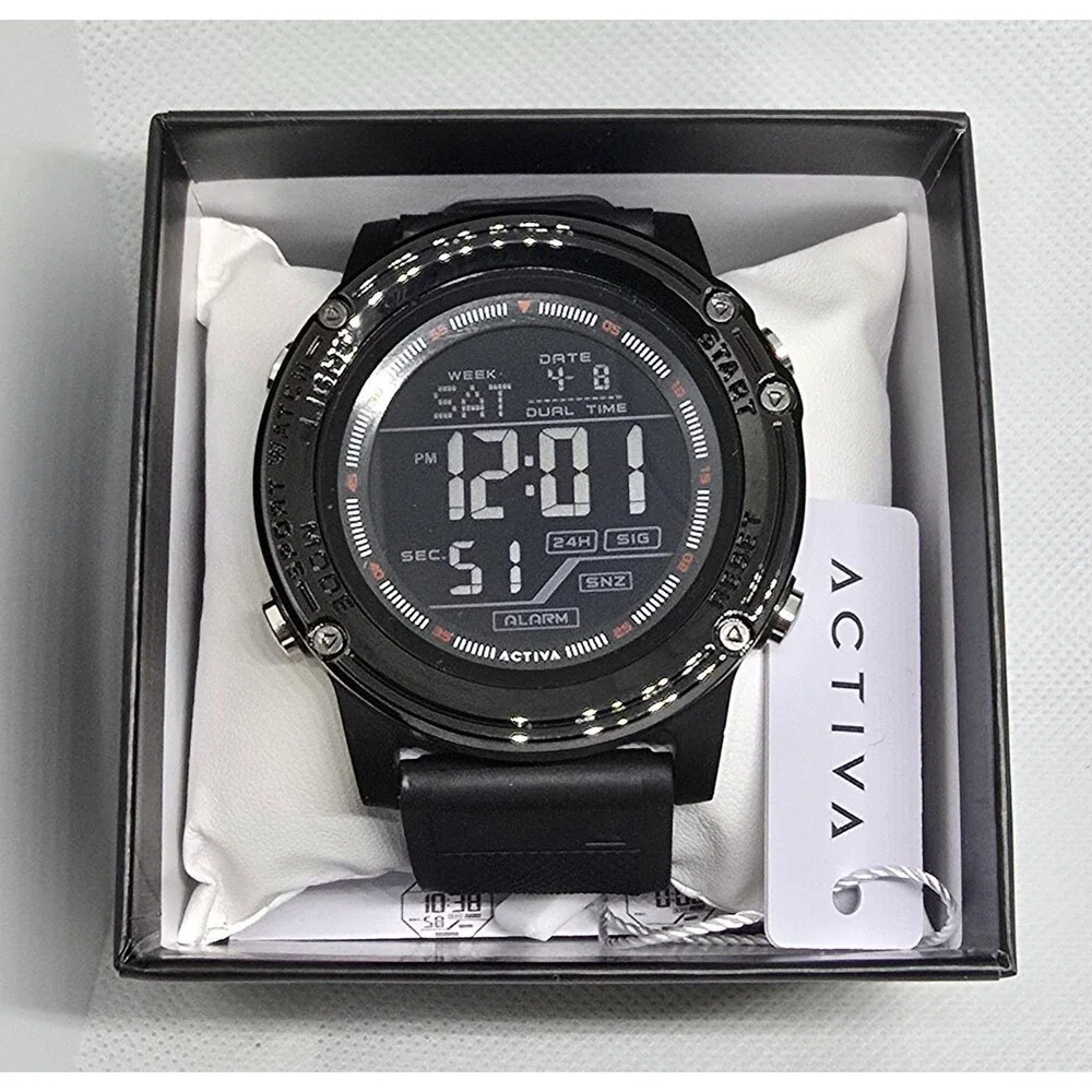 Activa Voyager of Time X Invicta Men's Digital Watch - 52mm, Black ACW8125-001